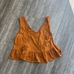 Wild Fable Rust Ruffle Hem Tank Top
